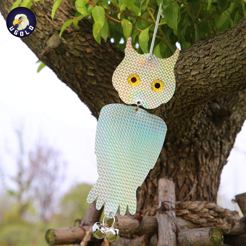 Ugold Holographic Owl Style Reflector, Decorative Windchime for Home and Garden, 2 pcs - Image 1